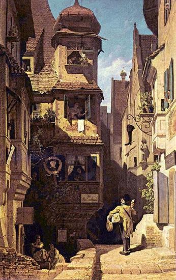 Der Briefbote im Rosenthal, Carl Spitzweg